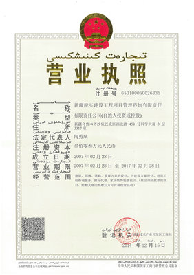 新疆能實(shí)建設(shè)工程項(xiàng)目管理咨詢有限責(zé)任公司